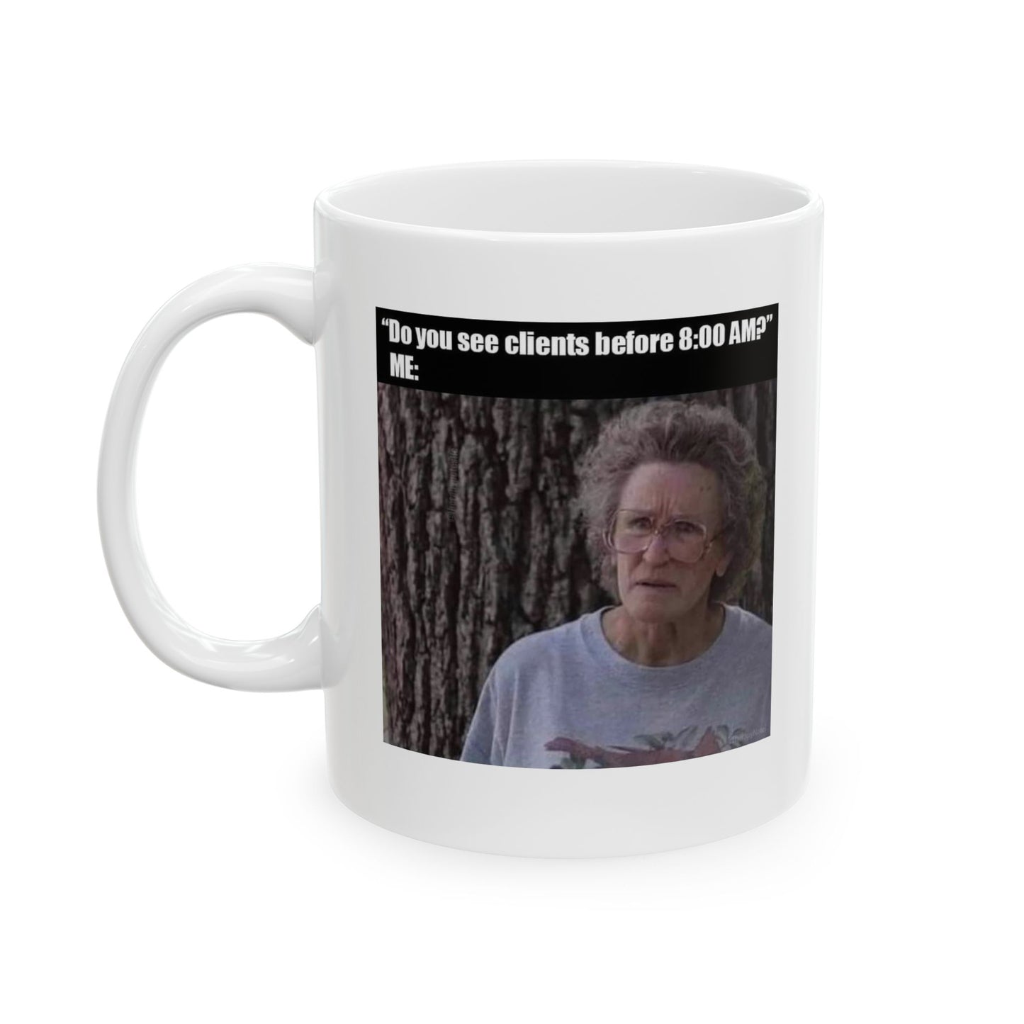 8 am Ceramic Mug 11oz