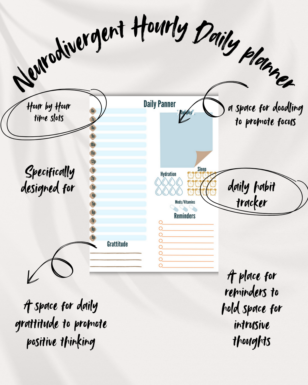 Hour by Hour Daily Planner for Neurodivergence