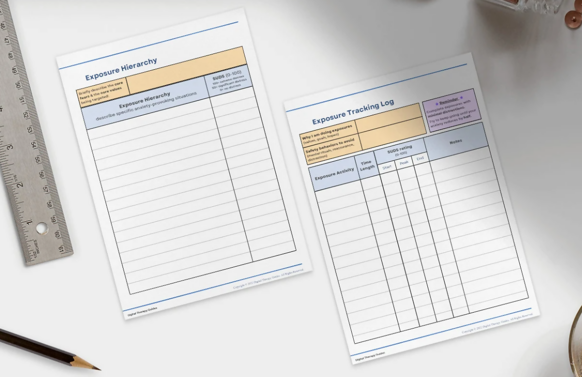 Exposure Workbook | ERP Worksheets | Exposure Tools | Diary Tracker Log | OCD Awareness | Treatment Guide | Therapy Resource | Printable