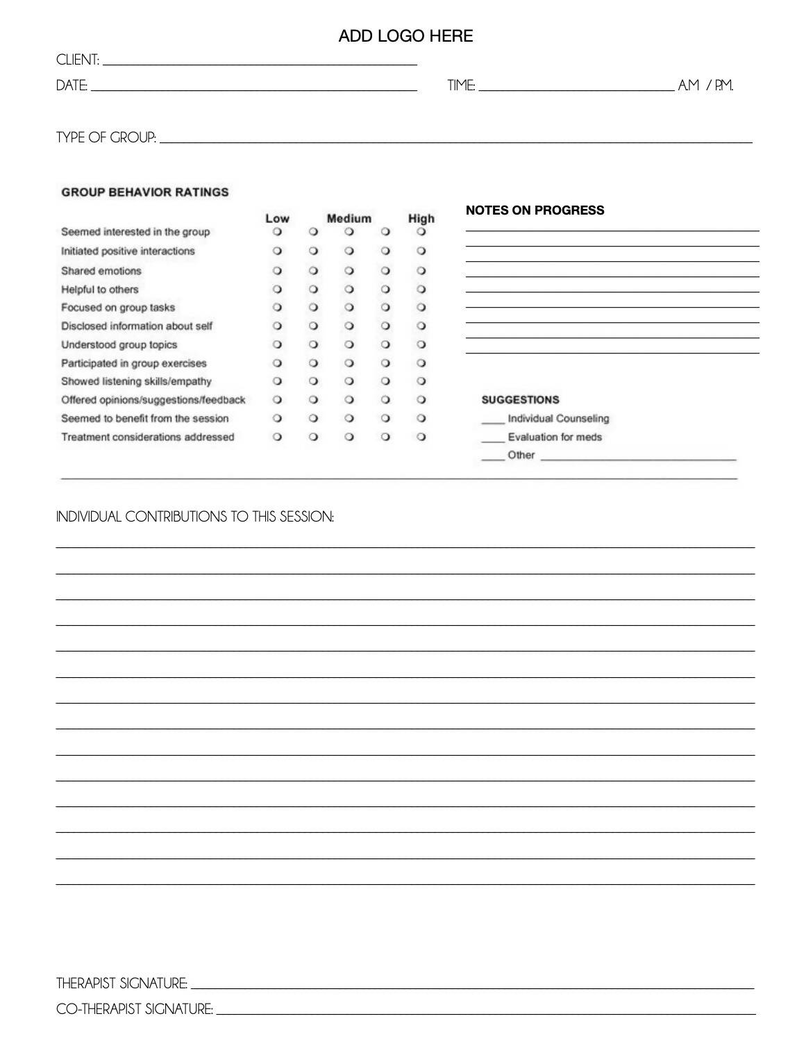 Group Note w/ Individual Client Contributions
