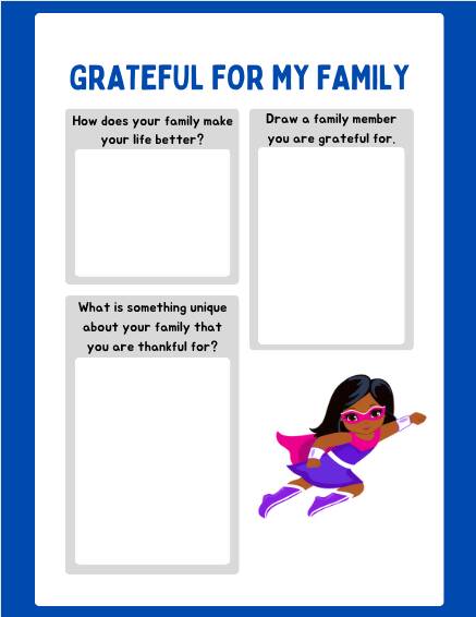 Superhero Themed Gratitude Journal for Kids - Printable PDF Download