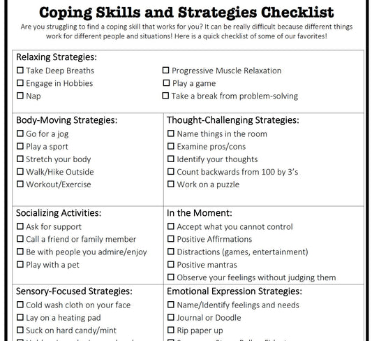 Basic Coping Skills Checklist