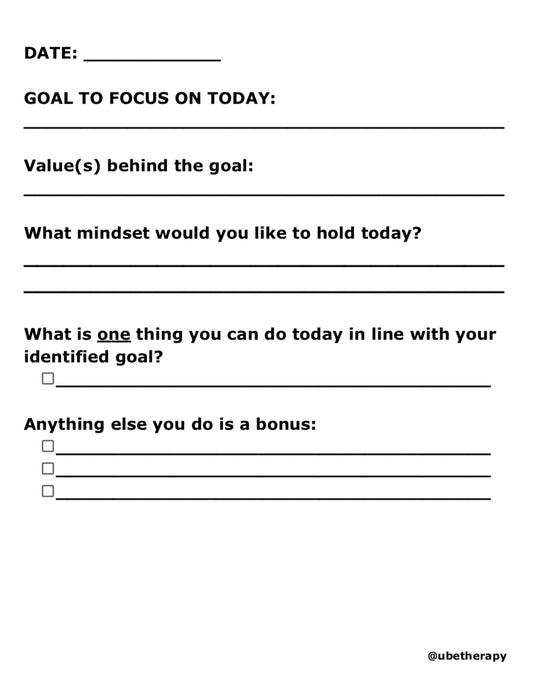 Goal Worksheet