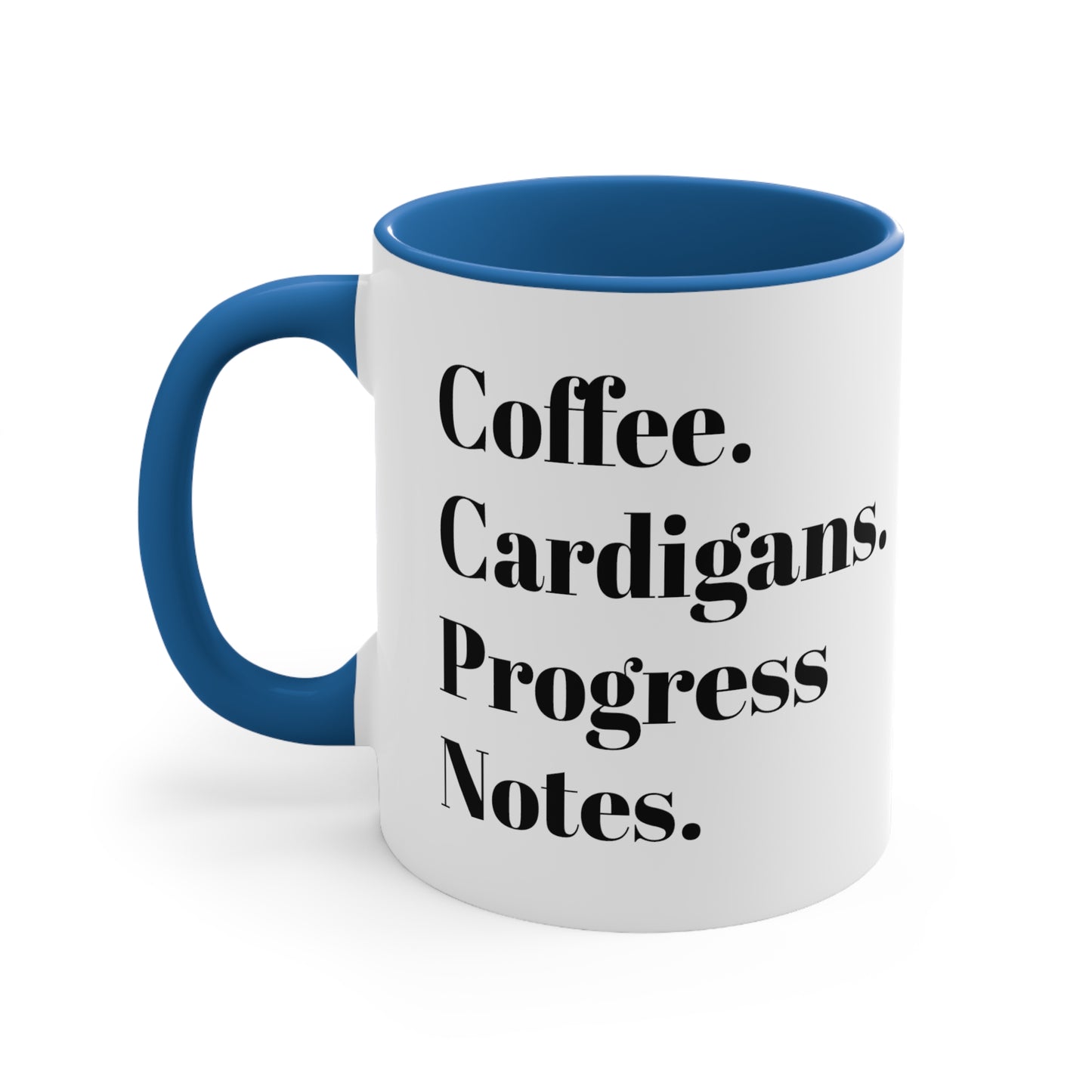 Coffee Cardigans Progress Notes Mug