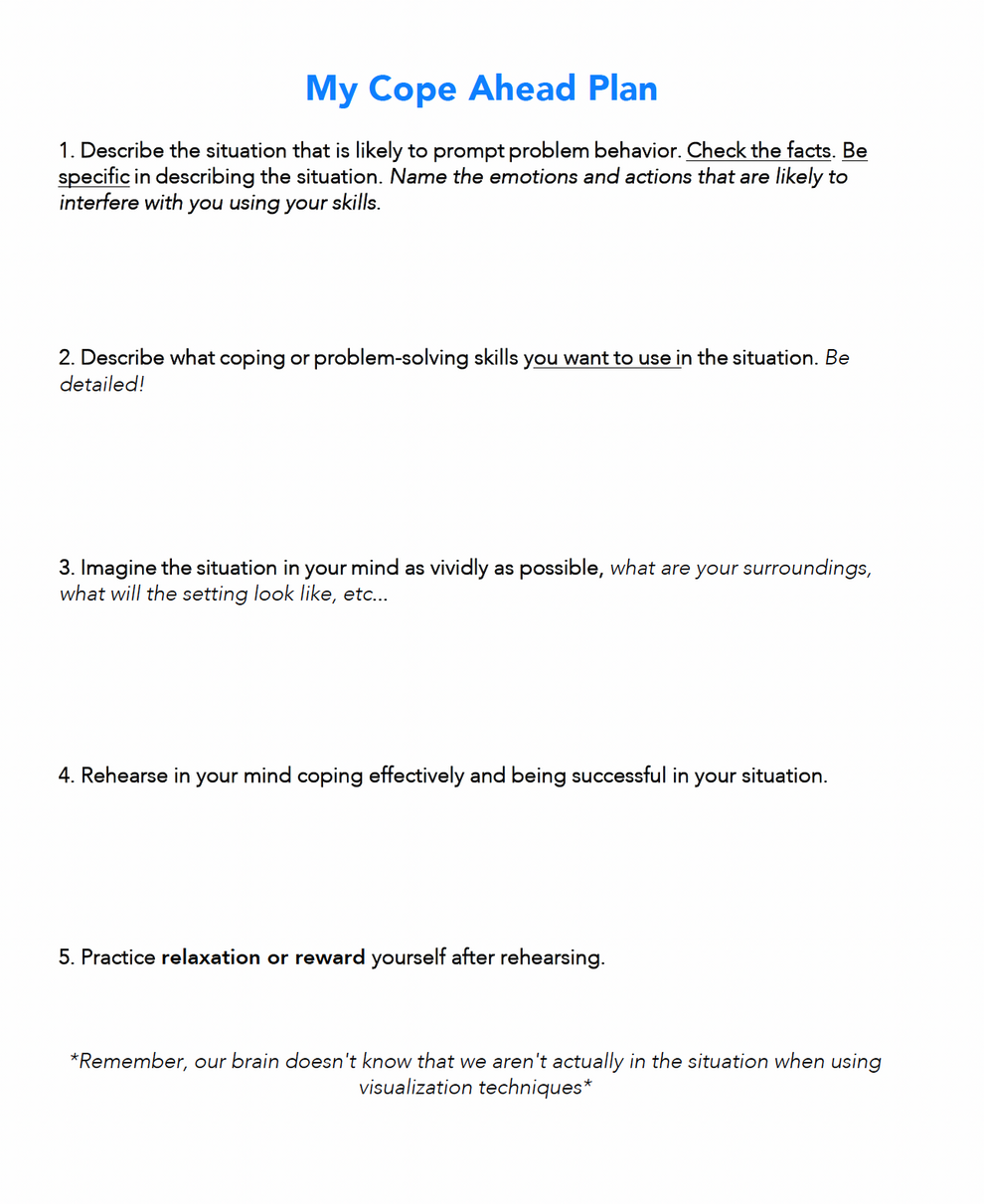 Cope Ahead Plan Visualization Walk Through Just Counseling Things Cope Ahead Plan Visualization Walk Through Just Counseling Things