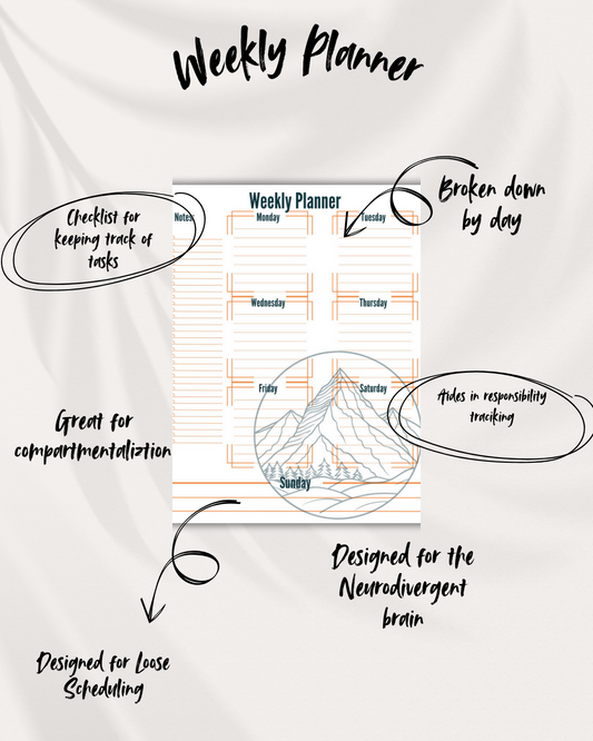 Weekly Planner for Neurodivergence