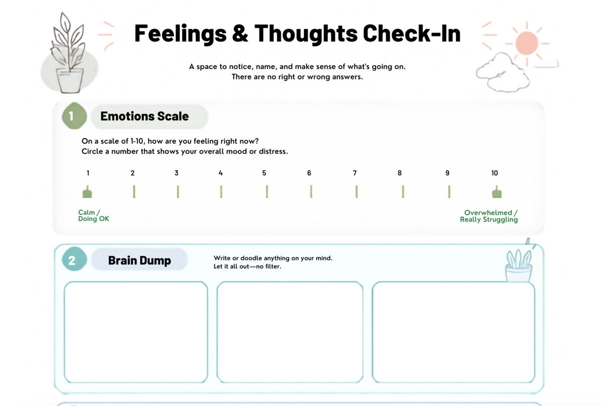 Feelings and Thoughts Check In