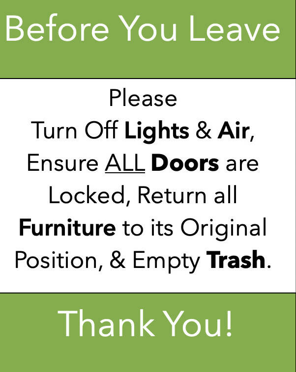 End of Day Sign