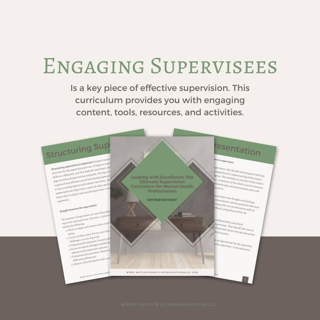 Leading with Excellence: The Ultimate Supervision Curriculum for Mental Health Professionals