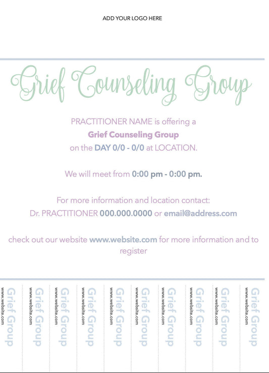 Grief Group Promo with tear off information