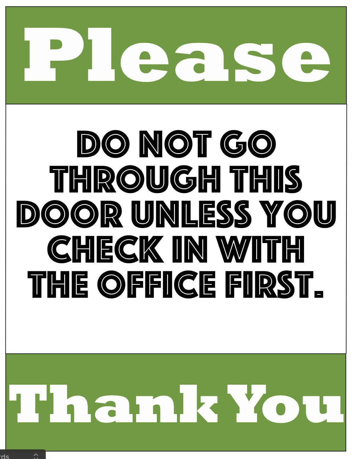 Check in Sign
