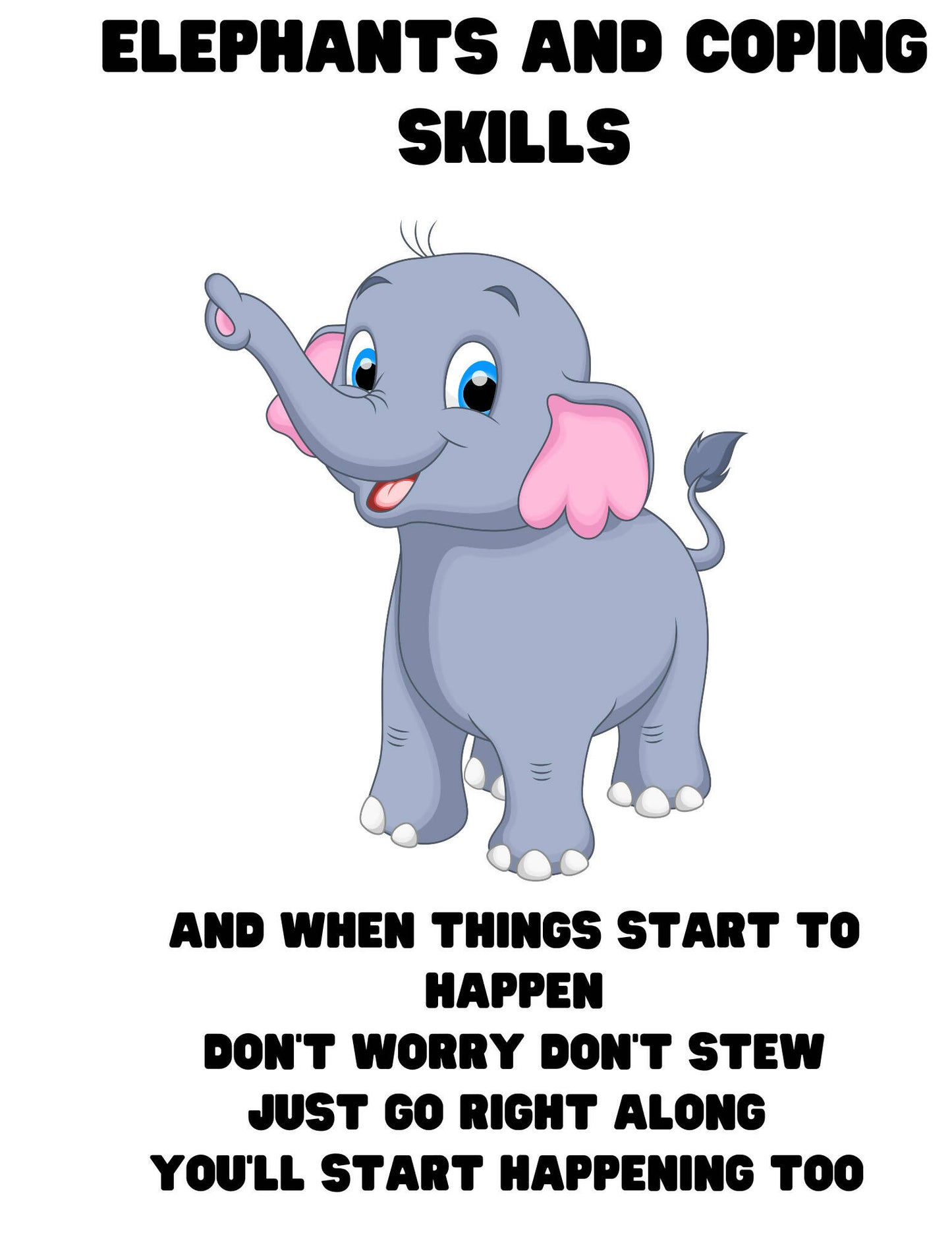 Elephant coping skills coloring book