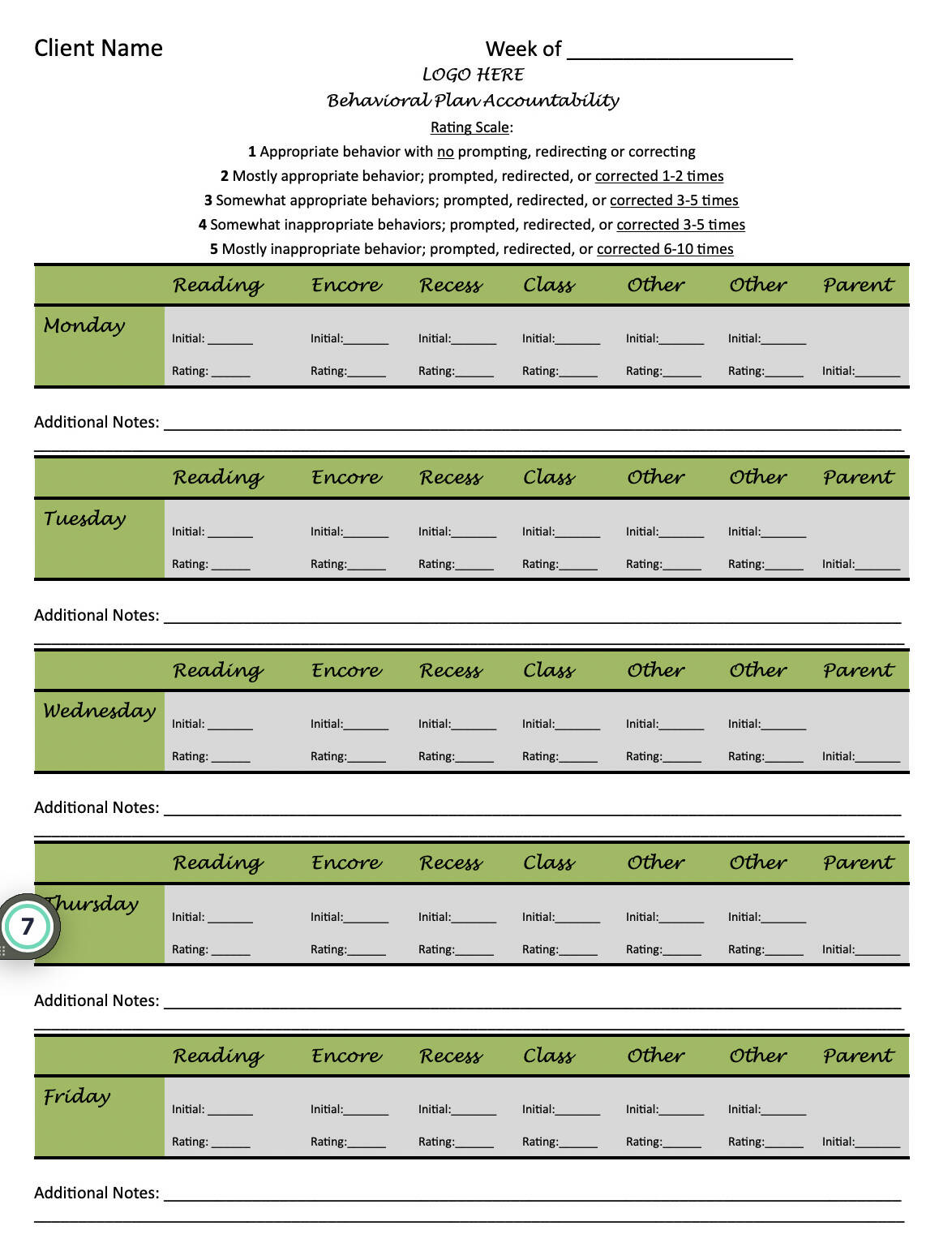 Behavioral Plan