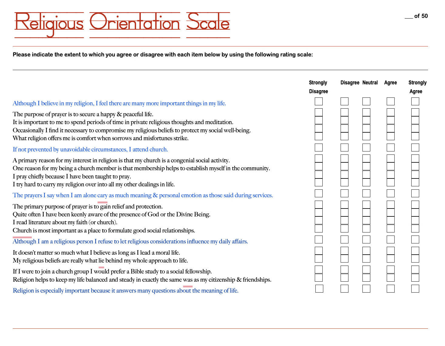 Religious Orientation Scale (ROS) – Just Counseling Things