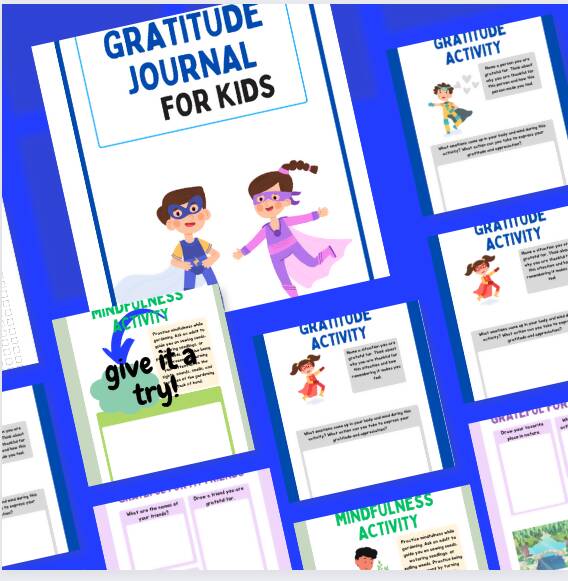 Superhero Themed Gratitude Journal for Kids - Printable PDF Download