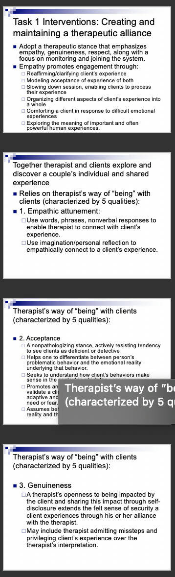Interventions In Emotionally Focused Couples Therapy Power Point