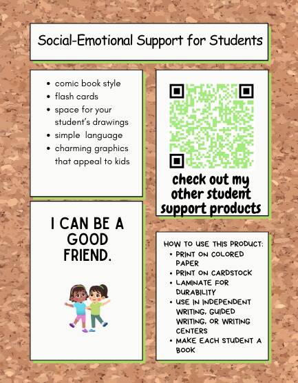 Boost Emotional Intelligence & Foster Positive Relationships with our Adorable Social Emotional Learning Support Comic Strip | Printable PDF Version available