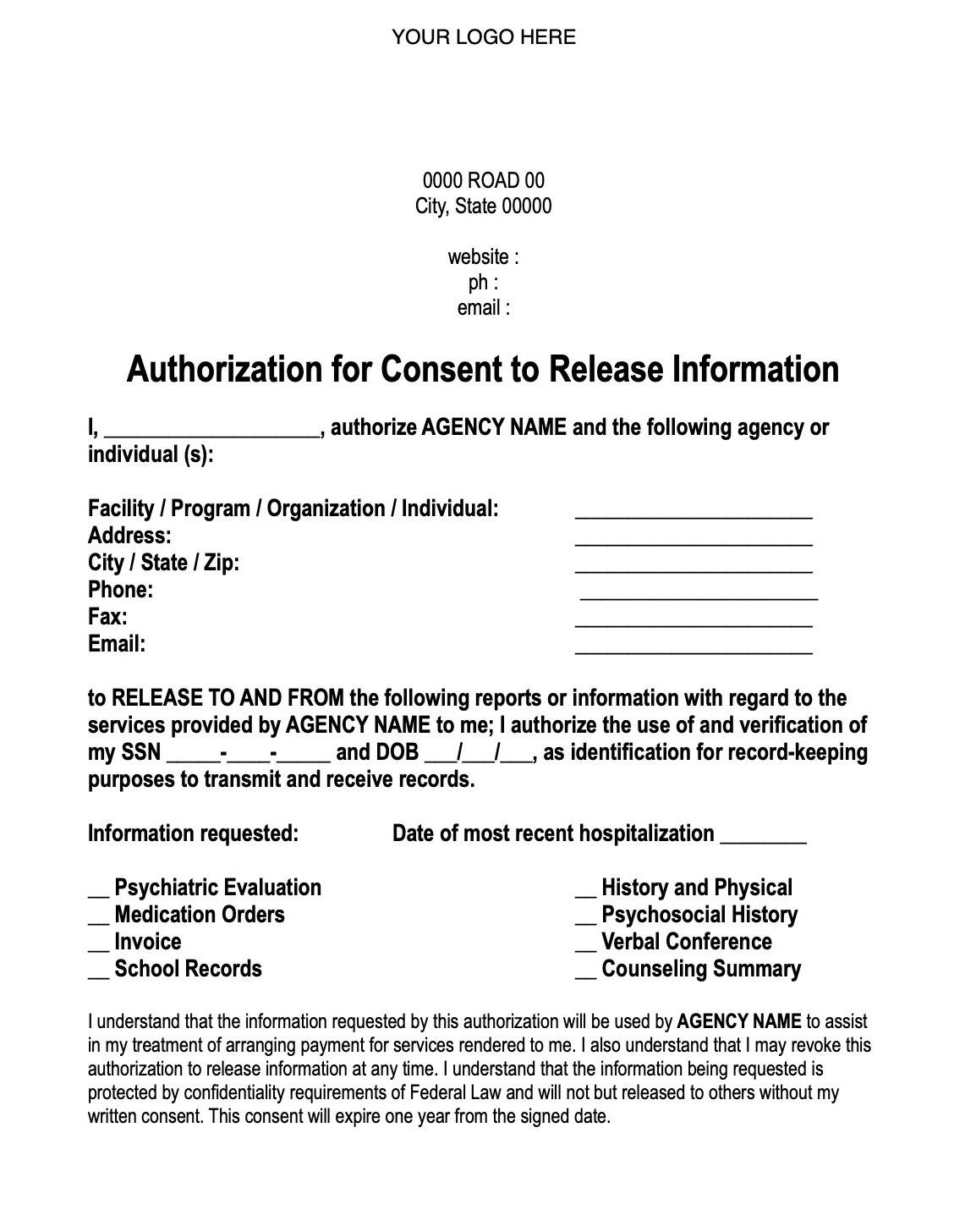 Consent to Release Information